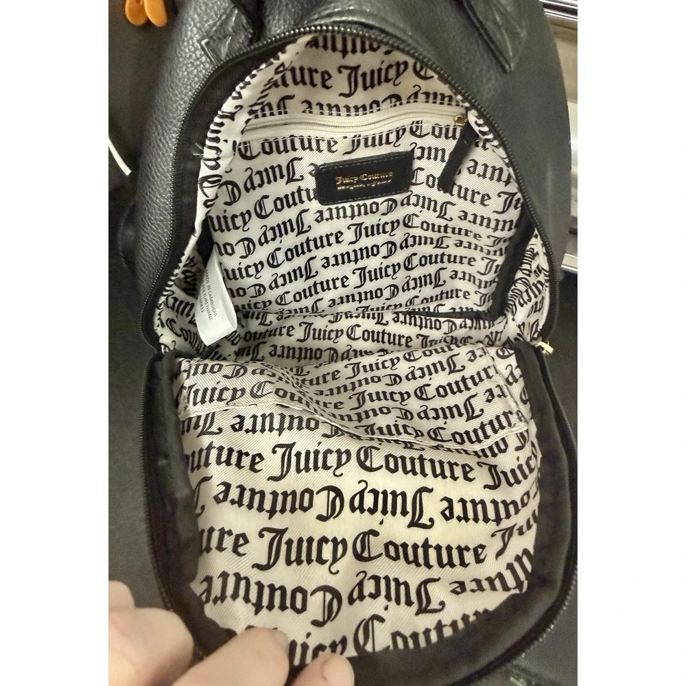 Juicy Couture Black Backpack Wallet Set Gold Studs Logo Lined Y2K Style
